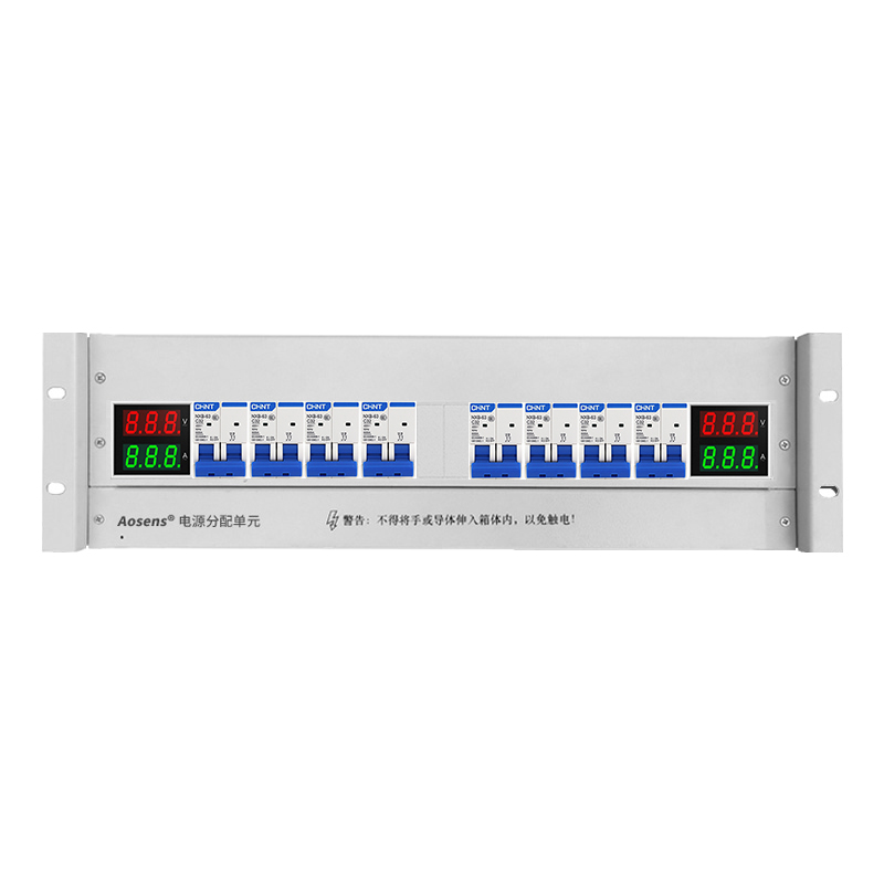 奧盛 機(jī)柜配電單元PDU 3U配電箱正泰交流1P空開電流電壓表 單路