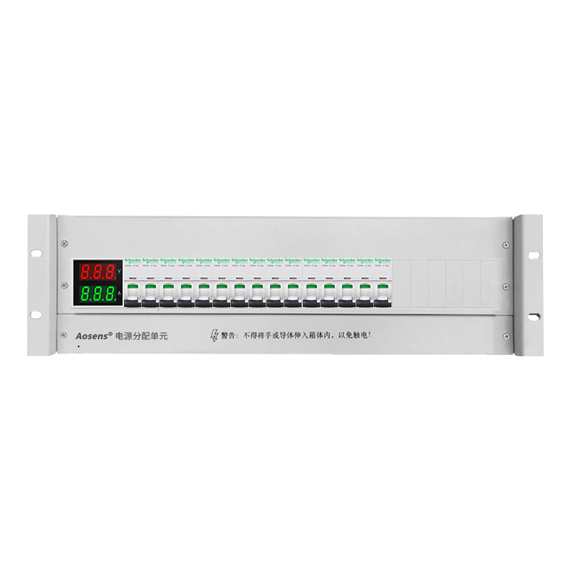 奧盛 機(jī)柜配電單元PDU 3U配電箱施耐德交流1P空開 電流電壓表 單路